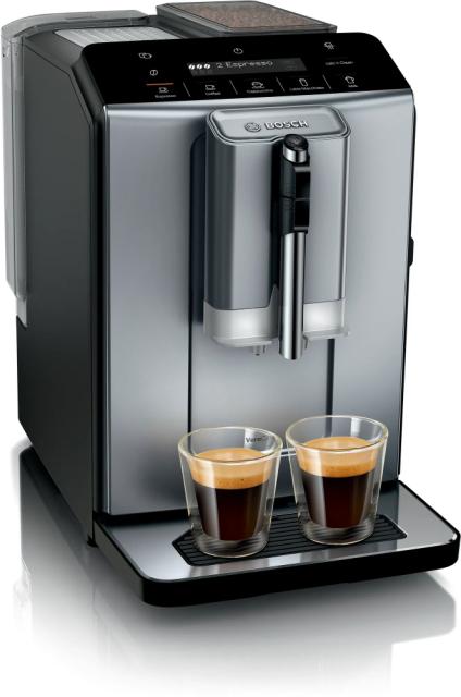 Кафемашина Bosch TIE20504, SER2, Automatic coffee-espresso machine, VeroCafe, 1300 W, 1.4 litre, 15 bar, OneTouch function, MilkMagic Pro, Diamond titanium metallic