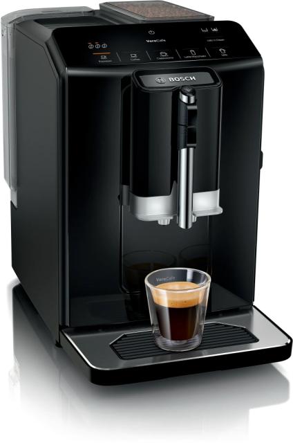 Кафемашина Bosch TIE20119, SER2, Automatic coffee-espresso machine, VeroCafe, 1300 W, 1.4 litre, 15 bar, OneTouch function, MilkMagic Pro, Glossy Black