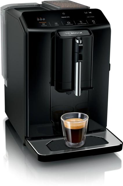 Кафемашина Bosch TIE20129, SER2, Automatic coffee-espresso machine, VeroCafe, 1300 W, 1.4 litre, 15 bar, OneTouch function, MilkMagic Pro, Glossy Black