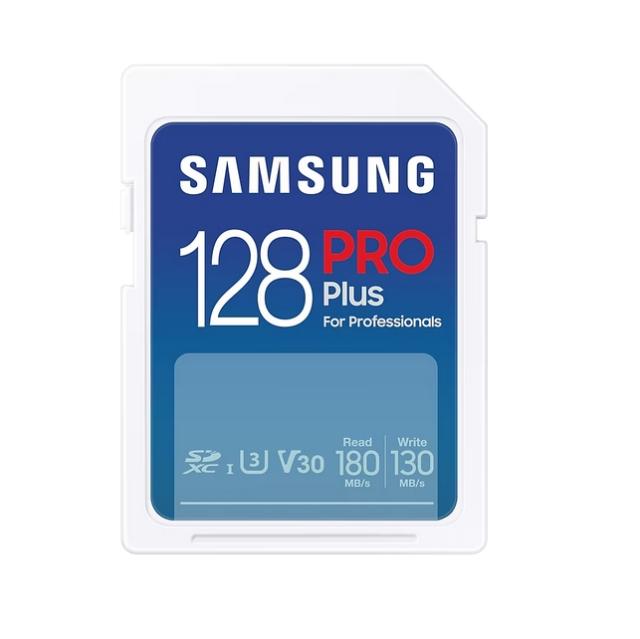 Памет Samsung 128GB SD Card PRO Plus, UHS-I, Read 180MB/s - Write 130MB/s