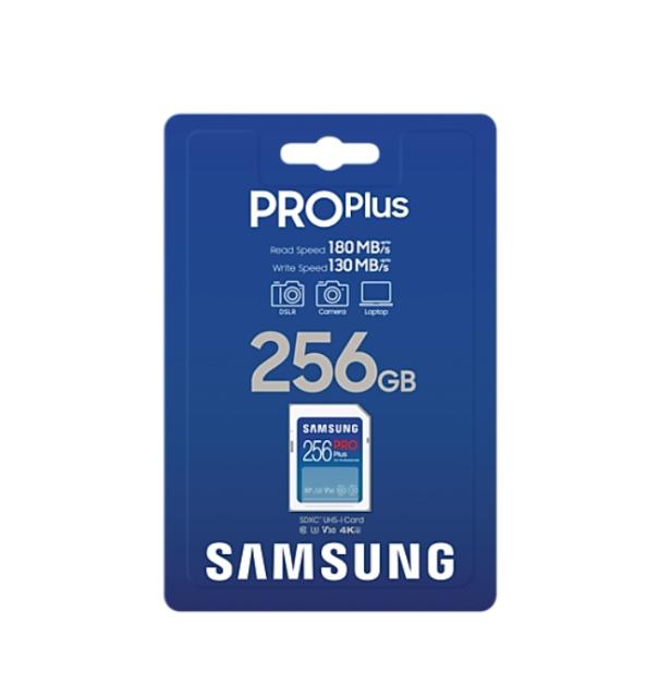 Памет Samsung 256GB SD Card PRO Plus, UHS-I, Read 180MB/s - Write 130MB/s