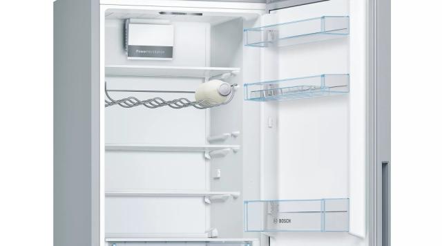 Хладилник Bosch KGV36VLEAS SER2 FS Fridge-freezer LowFrost, E, 186/60/65cm, 308l(214+94), 39dB, VitaFresh, fan, inox-look