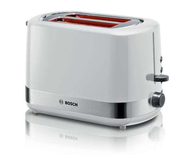 Тостер Bosch TAT6A511, Compact toaster, Plastic, 800 W, Auto power off, Defrost and warm setting, Lifting high, White