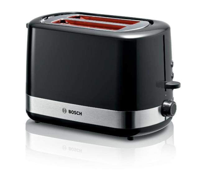 Тостер Bosch TAT6A513, Compact toaster, Plastic, 800 W, Auto power off, Defrost and warm setting, Lifting high, Black