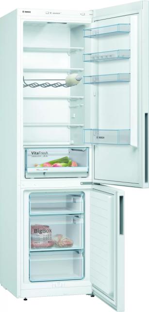 Хладилник Bosch KGV39VWEA SER4 FS Fridge-freezer LowFrost, E, 201/60/65cm, 343l(249+94), 39dB, VitaFresh, white