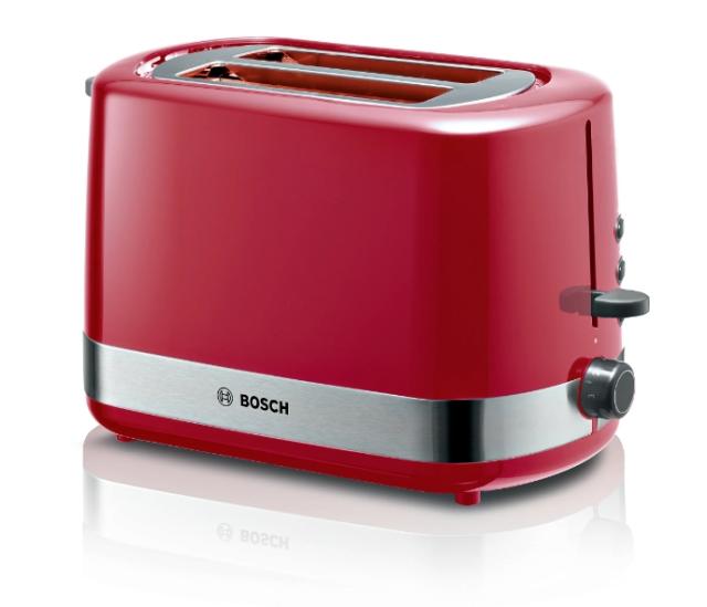 Тостер Bosch TAT6A514, Compact toaster, Plastic, 800 W, Auto power off, Defrost and warm setting, Lifting high, Red