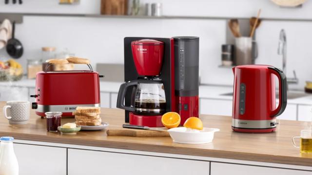 Тостер Bosch TAT6A514, Compact toaster, Plastic, 800 W, Auto power off, Defrost and warm setting, Lifting high, Red