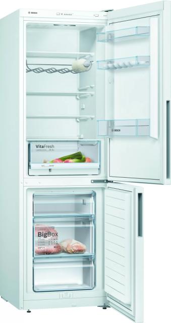 Хладилник Bosch KGV36VWEA SER4 FS Fridge-freezer LowFrost, E, 186/60/65cm, 308l(214+94), 39dB, VitaFresh, white