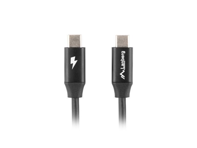 Кабел Lanberg USB-C M/M 2.0 cable 0.5m Quick Charge 4.0, black