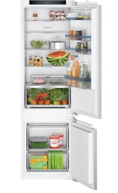 Хладилник Bosch KIV87VFE0 SER4, BI fridge-freezer LowFrost, E, 177,2 cm, 270 l (200+70), 35 dB(B), VitaFresh XXL, EcoAirflow, display, BigBox, flush-folding