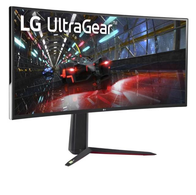 Монитор LG 38GN950P-B, 37.5" Ultragear Nano IPS 1ms, 21:9 Curved Gaming QHD+ (3840x1600), 160Hz, 1000:1, 450 cd/m2, 1000:1, DCI-P3 98%, AMD FreeSync, NVIDIA G-Sync, HDR 600, Sphere Lighting 2.0, USB Down/Up-stream, HDMI, DisplayPort, Tilt/Height, Bla