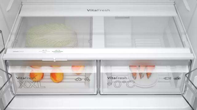 Хладилник Bosch KFN96VPEA, SER4, Multi-door fridge-freezer, NoFrost, E, 183/91/73, 605 l (405+200), 38d B(C), 1 VitaFresh 0° drawer - fish and meat, 1 Vitafresh drawer with humidity control, Inox EasyClean