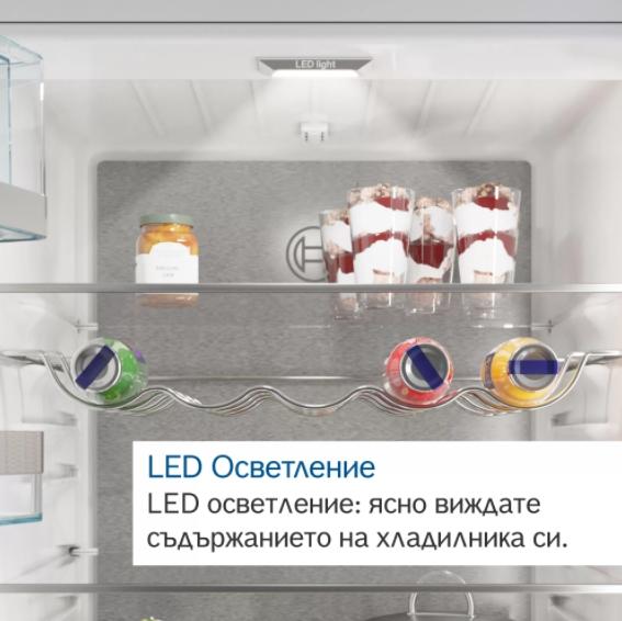 Хладилник Bosch KIN86VFE0, SER4, Built-in fridge-freezer, NoFrost, E, 177,2 cm, 260 l (184+76), 35 dB(B), VitaFresh XXL <0°C>, EcoAirflow, display, BigBox, sliding hinge