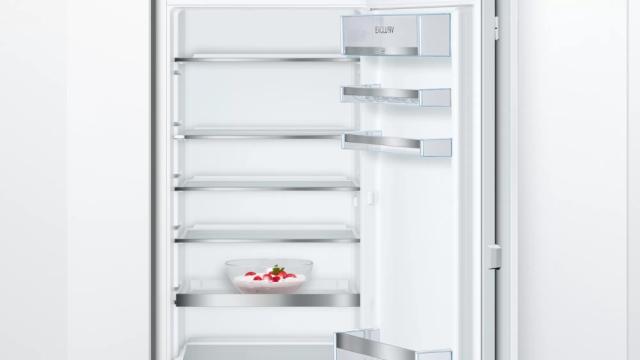 Хладилник Bosch KIR41AFF0 SER6 BI fridge, F, 122,5cm, 211l, 33dB, VitaFresh Plus, EasyAccess shelf, Vario Shelf, display, flush-folding