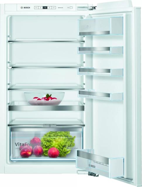 Хладилник Bosch KIR31AFF0 SER6 BI fridge, F, 102,5cm, 172l, 33dB, VitaFresh Plus, EasyAccess shelf, Vario Shelf, display, flush-folding