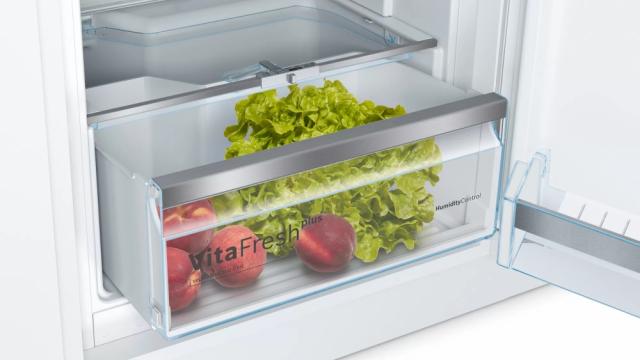 Хладилник Bosch KIR21AFF0 SER6 BI fridge, F, 88cm, 144l, 33dB, VitaFresh Plus, EasyAccess shelf, Vario Shelf, display, flush-folding