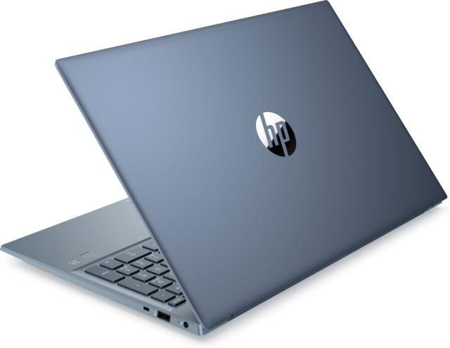 Лаптоп HP Pavilion 15-eh2008nu Fog Blue, Ryzen 5-5625U (2.3Ghz, up to 4.3Ghz/16MB/6C), 15.6" FHD IPS AG, 16GB 3200MHz 2DIMM, 512GB PCIe SSD, WiFi a/c 2x2 + BT 5, FPR, no SD Reader, Backlit Kbd, 3C Batt, Free DOS + ZTE A51 4G, Blue