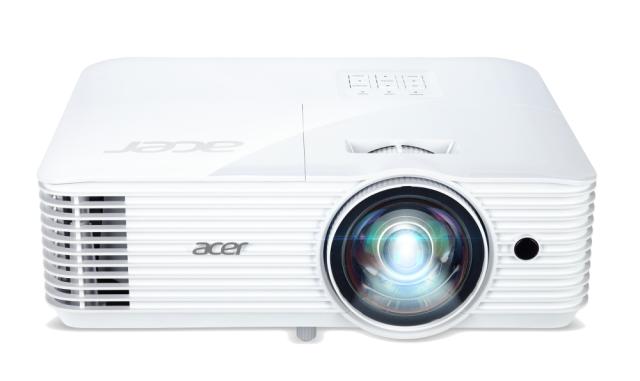 Мултимедиен проектор Acer Projector S1286H, DLP, Short Throw, XGA (1024x768), 3500 ANSI Lumens, 20000:1, 3D, HDMI, VGA, RCA, Audio in, Audio out, VGA out, DC Out (5V/1A, USB-A), Speaker 16W, Bluelight Shield, 3.1kg, White + Acer T82-W01MW 82.5" (16:1