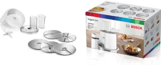 Аксесоар Bosch MUZ5VL1, Veggielove kit, 5 discs for fast cutting, planing and shredding of a wide range of products