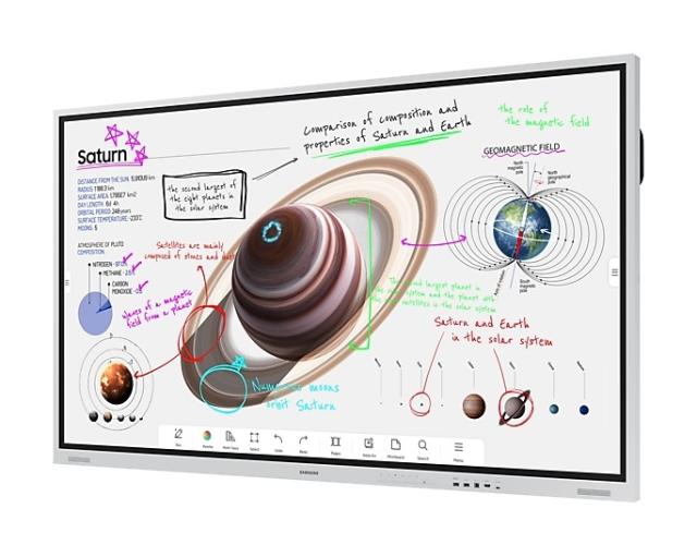 Интерактивен дисплей Samsung Flip PRO WM75B 75"  3,840 x 2,160, VA, 8ms, 350 cd/m2, 4000:1 Contrast, 4K Digital Flipchart TOUCH , Mirroring, Remote Management, Wi-Fi, Remote PC & Bluetooth Support, 2xHDMI 2.0, DP 1.2, RJ45, RS232, Tizen 6.5, White