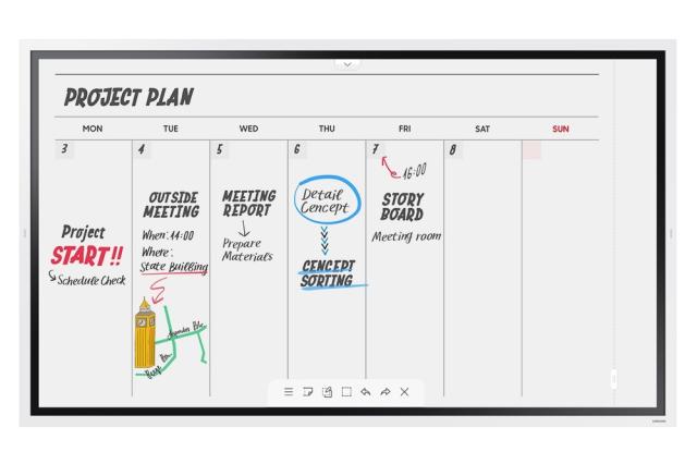 Интерактивен дисплей Samsung Flip WM65R 65"  3,840 x 2,160, 4K Digital Flipchart TOUCH , Mirroring, Remote Management, Wi-Fi, Remote PC & Bluetooth Support, HDMI