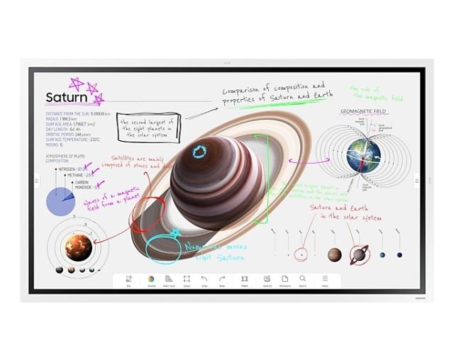Интерактивен дисплей Samsung Flip PRO WM55B 55"  3,840 x 2,160, VA, 8ms, 350 cd/m2, 4000:1 Contrast, 4K Digital Flipchart TOUCH , Mirroring, Remote Management, Wi-Fi, Remote PC & Bluetooth Support, 2xHDMI 2.0, DP 1.2, RJ45, RS232, Tizen 6.5, White