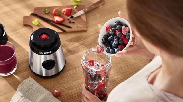 Блендер Bosch MMB2111M, Blender VitaPower Series 2, 0,6 L, 450 W, ToGo bottle from Tritan, Stainless steel