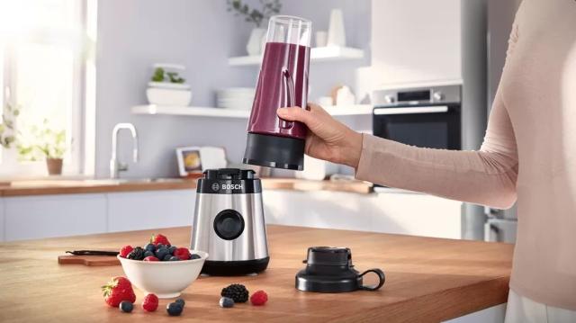 Блендер Bosch MMB2111M, Blender VitaPower Series 2, 0,6 L, 450 W, ToGo bottle from Tritan, Stainless steel