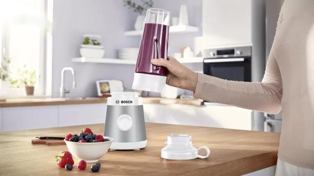 Блендер Bosch MMB2111T, Blender VitaPower Series 2, 0,6 L, 450 W, ToGo bottle from Tritan, Silver