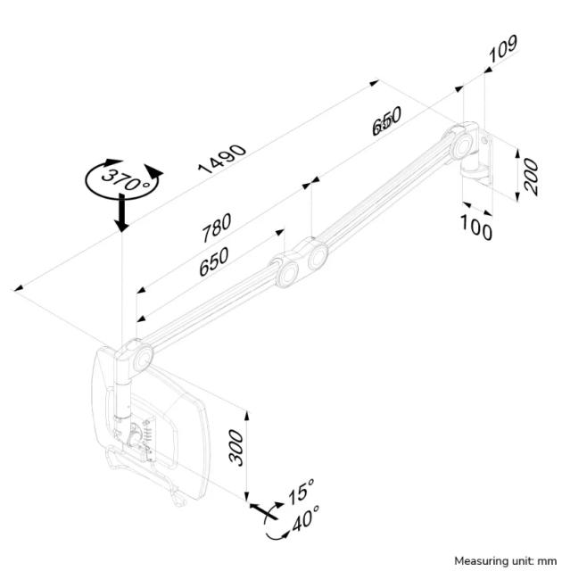 Стойка Neomounts by Newstar Medical Monitor Wall Mount (Full Motion gas spring) for 10"-27" Screen - White