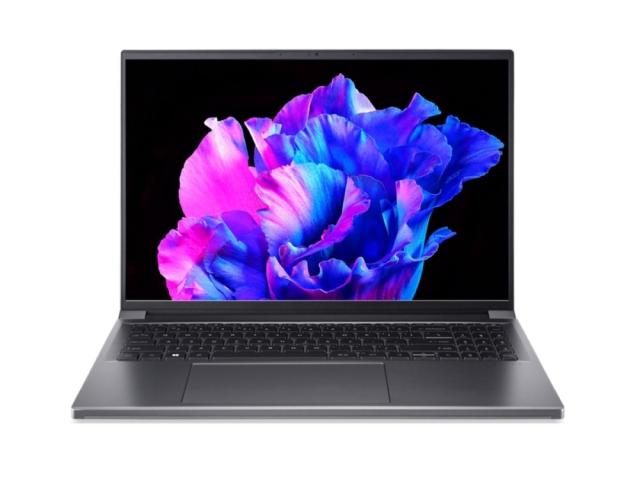 Лаптоп Acer Swift Edge, SFX16-61G-R6A3, AMD Ryzen 9 7940HS (4.0GHz up to 5.2GHz, 16MB), 16" 3.2K OLED 120Hz, WQXGA+ (3200 x 2000), 32GB LPDDR5, 1024GB PCIe SSD, RTX 4050 6GB GDDR6, Micro SD, QHD cam + mic, WIFI 6E BT, Backlit KB, FPR, Win 11 Home, Gr