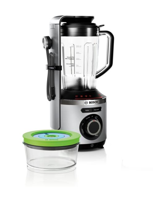 Блендер Bosch MMBV622M, VitaMaxx, Vacuum blender, 1000 W, Glass container 1.5l, Vacuum box (0.75l), Silver