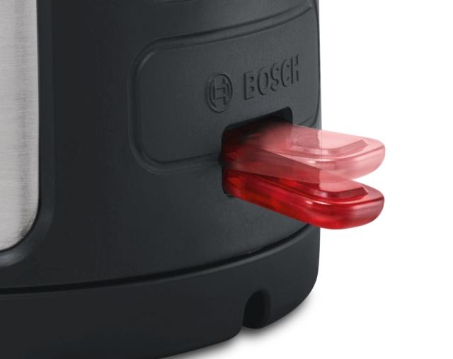 Електрическа кана Bosch TWK6A813, Plastic Kettle, ComfortLine, 2000-2400 W, 1.7 l, OneCup function, Stainless steel
