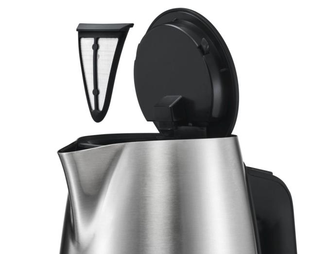 Електрическа кана Bosch TWK6A813, Plastic Kettle, ComfortLine, 2000-2400 W, 1.7 l, OneCup function, Stainless steel