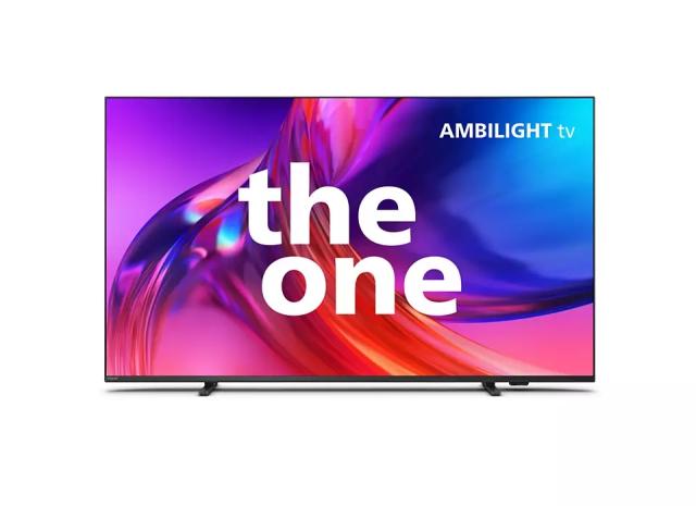 Телевизор Philips 43PUS8518/12, 43" THE ONE, UHD 4K LED, 120Hz, 3840x2160, DVB-T/T2/T2-HD/C/S/S2, Ambilight 3, HDR10+, HLG, Google TV, Dolby Vision, Atmos, Quad Core P5 Perfec with Al, 16GB, VRR, HDMI, 2xUSB, Cl+, WCG 90% DCI/P3, 802.11ac, Lan, 20W R