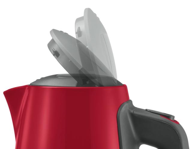 Електрическа кана Bosch TWK6A014, Plastic kettle, ComfortLine, 2000-2400 W, 1.7 l, OneCup function, Red