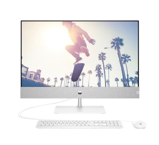 Настолен компютър - всичко в едно HP Pavilion All-in-One 27-ca1000nu Snowflake White, Core i5-12400T(up to 4.2GHz/18MB/6C), 27" FHD AG IPS + 5MP Camera, 16GB 3200Mhz 2DIMM, 512GB PCIe SSD, WiFi ac 2x2 +BT 5, HP Keyboard & HP Mouse, Free DOS. 2Y Warra