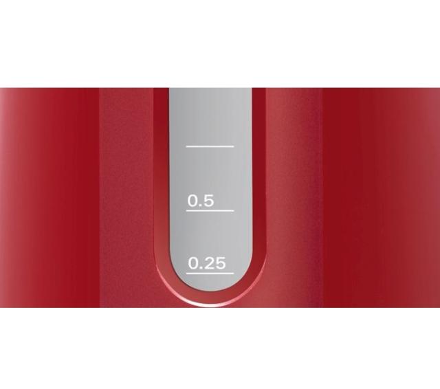 Електрическа кана Bosch TWK3A014, Plastic kettle, CompactClass, 2000-2400 W, 1.7 l, Red