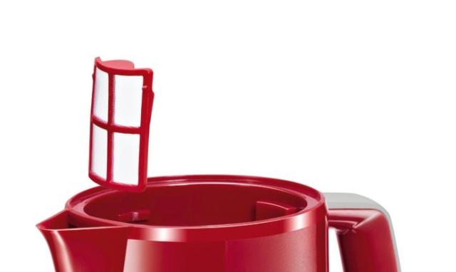 Електрическа кана Bosch TWK3A014, Plastic kettle, CompactClass, 2000-2400 W, 1.7 l, Red