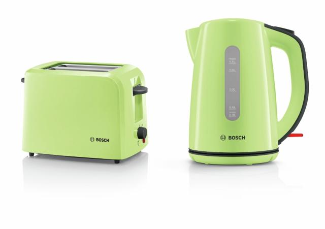 Електрическа кана Bosch TWK7506, Plastic kettle, cordless, 1850-2200 W, 1.7 l capacity, automatic switch off, matcha green/black grey