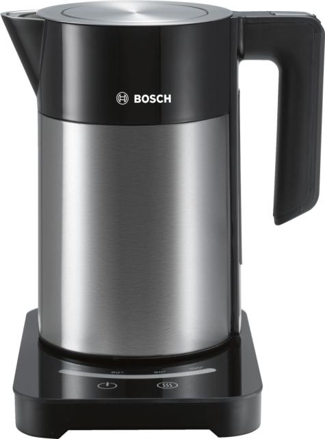 Електрическа кана Bosch TWK7203, Premium Inox Kettle, 1850-2200 W, 1.7 l, OneCup function, KeepWarm function up to 30 min, Stainless steel