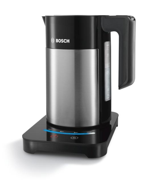 Електрическа кана Bosch TWK7203, Premium Inox Kettle, 1850-2200 W, 1.7 l, OneCup function, KeepWarm function up to 30 min, Stainless steel