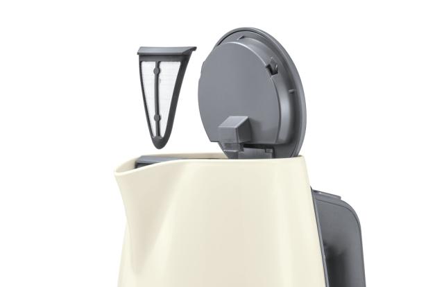 Електрическа кана Bosch TWK6A017, Plastic kettle, ComfortLine, 2000-2400 W, 1.7 l, OneCup function, Beige