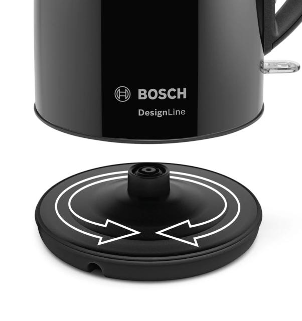 Електрическа кана Bosch TWK3P423, Kettle, DesignLine, 2000-2400 W, 1.7 l,  Black