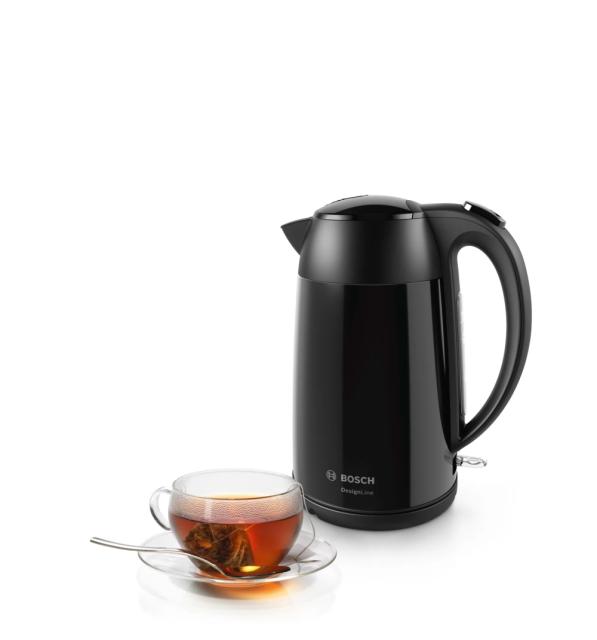 Електрическа кана Bosch TWK3P423, Kettle, DesignLine, 2000-2400 W, 1.7 l,  Black