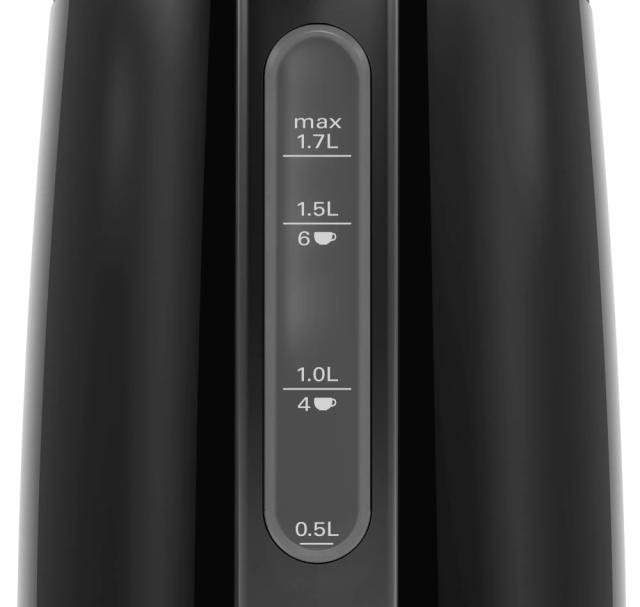 Електрическа кана Bosch TWK3P423, Kettle, DesignLine, 2000-2400 W, 1.7 l,  Black