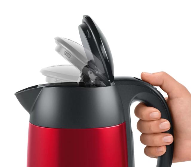 Електрическа кана Bosch TWK3P424, Kettle, DesignLine, 2000-2400 W, 1.7 l, Red