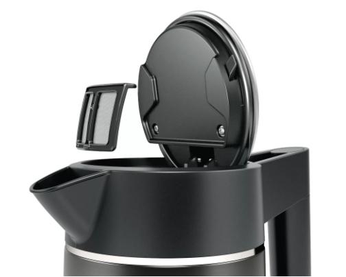Електрическа кана Bosch TWK5P475, Stainless steel Kettle, 2400 W, 1.7 l, Cup indicator, Optimal spout, Triple Safety function, Covered heater, Gray