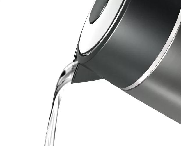 Електрическа кана Bosch TWK5P475, Stainless steel Kettle, 2400 W, 1.7 l, Cup indicator, Optimal spout, Triple Safety function, Covered heater, Gray