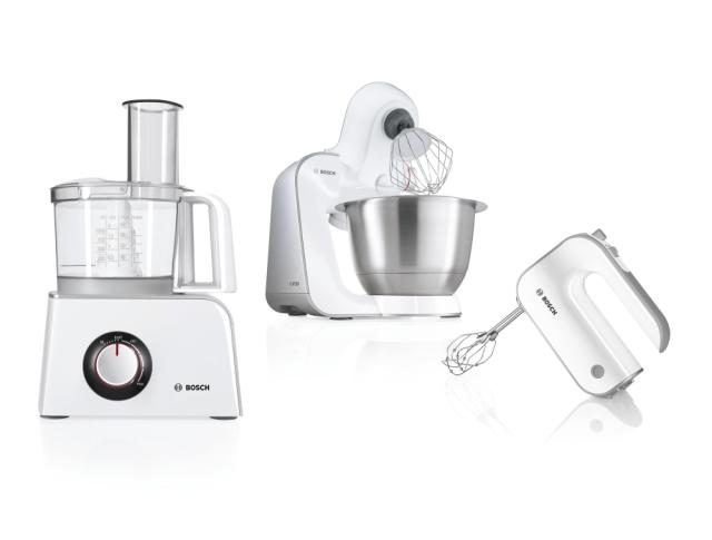 Кухненски робот Bosch MUM54251, Kitchen machine, MUM5, 3D PlanetaryMixing 900 W, add. Plastic blender, Meat mincer, Citrus press, White - Silver